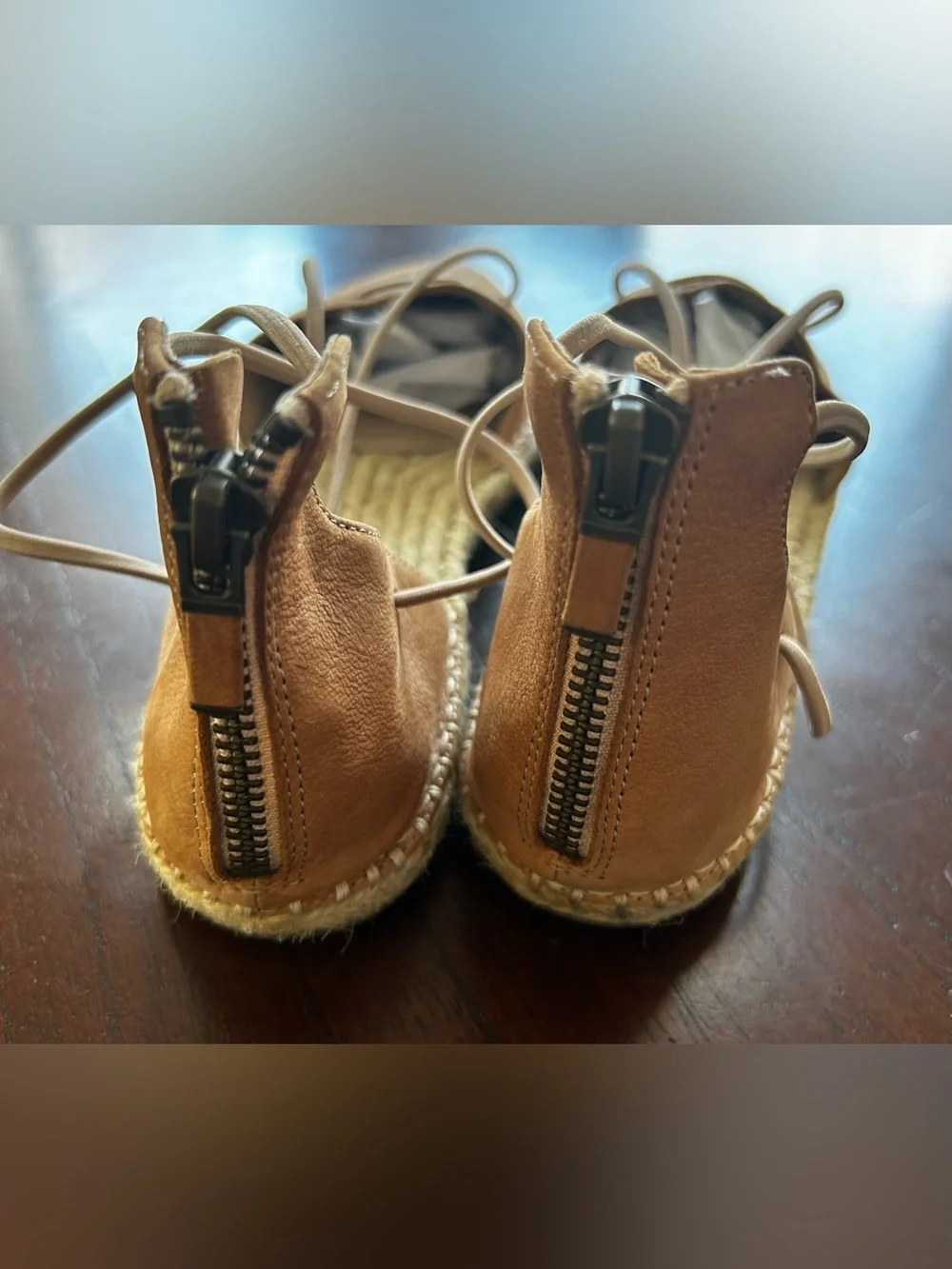 Eileen Fisher tan Wrap-Tie Espadrilles size 8